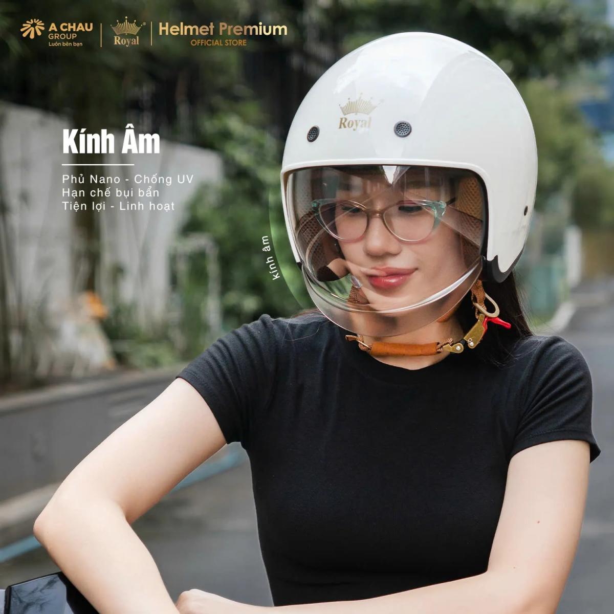 Mũ 3/4 có kính Royal M139 trơn