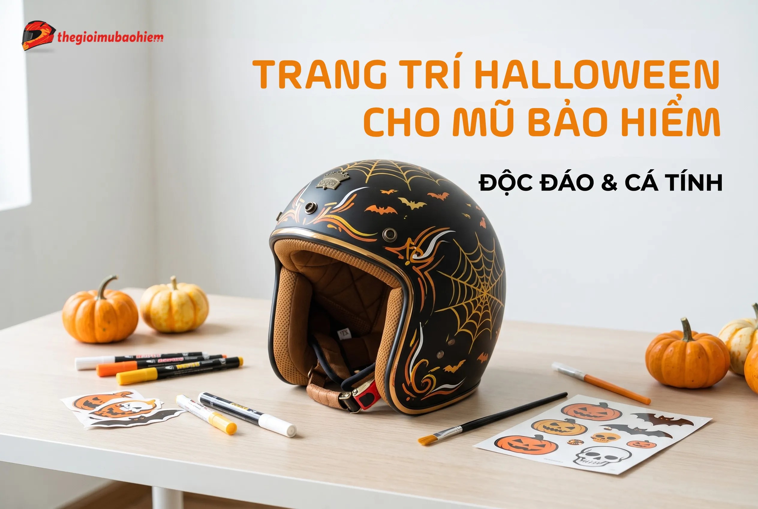 Trang trí mũ bảo hiểm Halloween đẹp độc đáo và cá tính