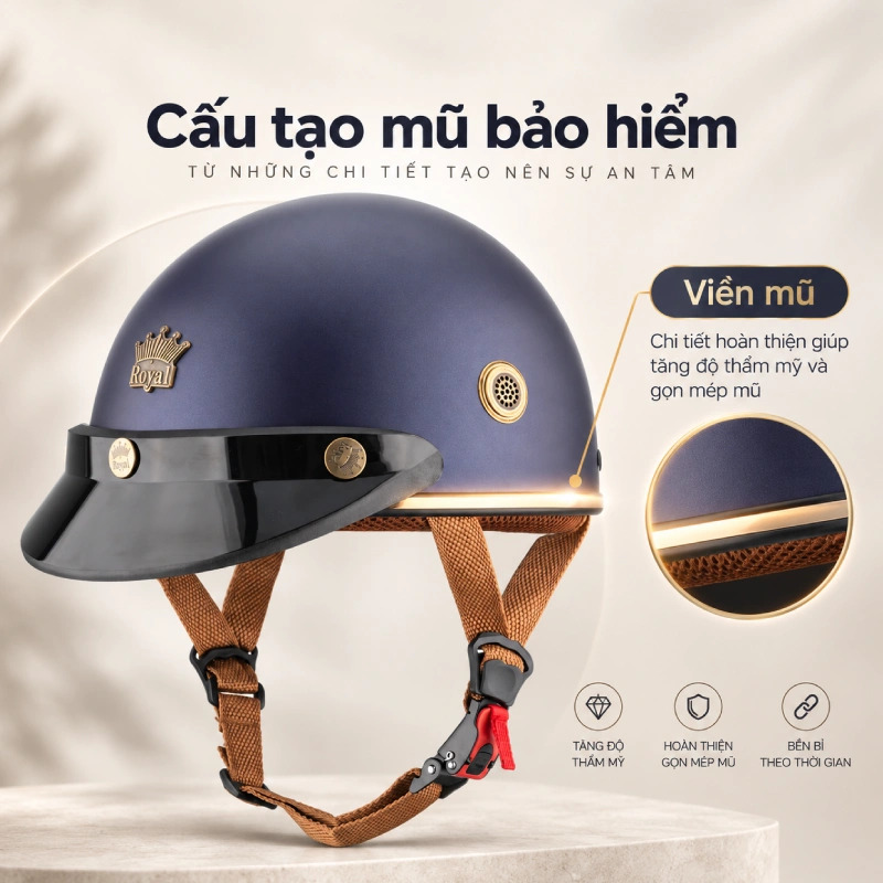 Gioăng, viền và các chi tiết hoàn thiện cấu tạo hoàn thiện của mũ bảo hiểm