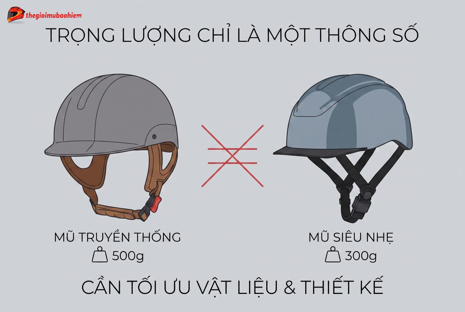 Mũ bảo hiểm siêu nhẹ có bền bằng mũ truyền thống không?