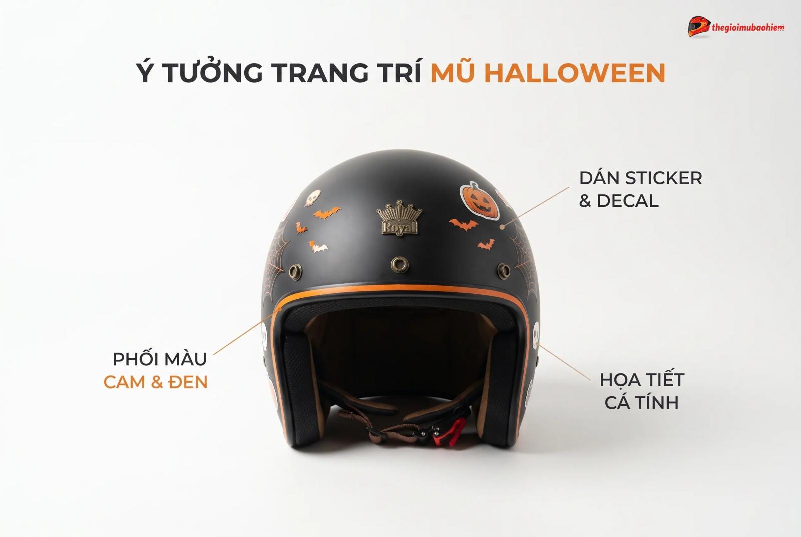 Những ý tưởng trang trí mũ bảo hiểm Halloween đẹp và dễ thực hiện